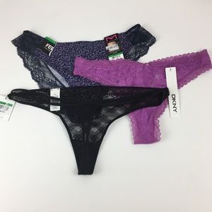 Three pairs thong / tanga panty bundle - C49